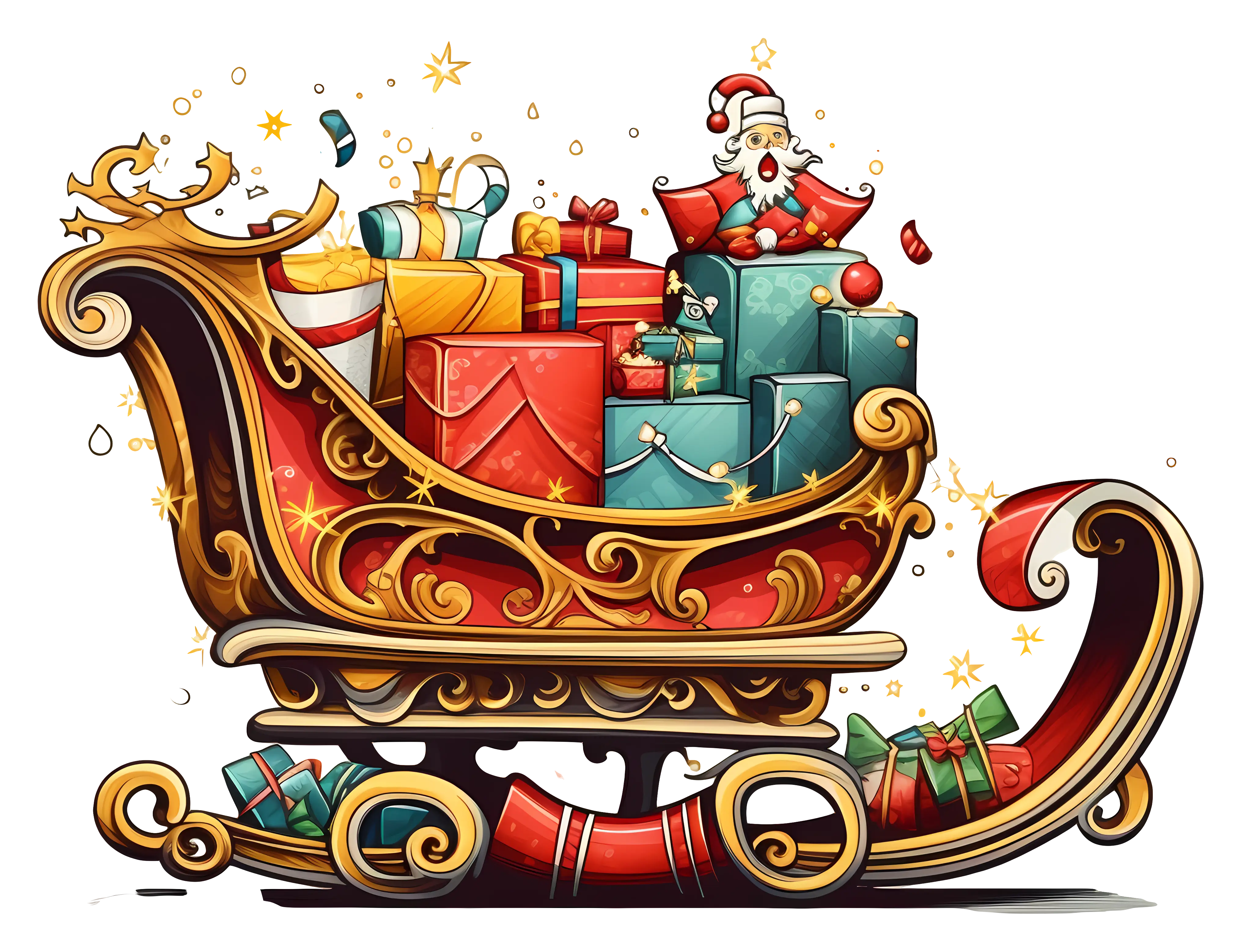 Santa&#039;s Gift-Filled Sleigh for Christmas