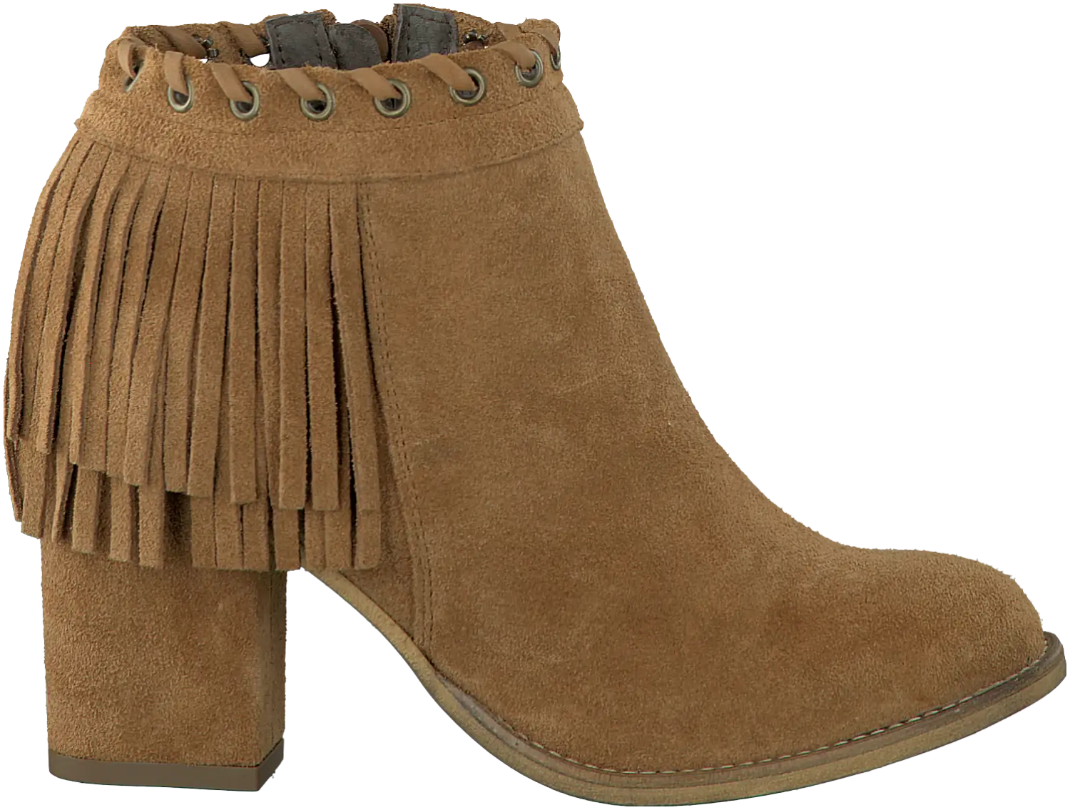 Suede Brown Fringed Ankle Boot