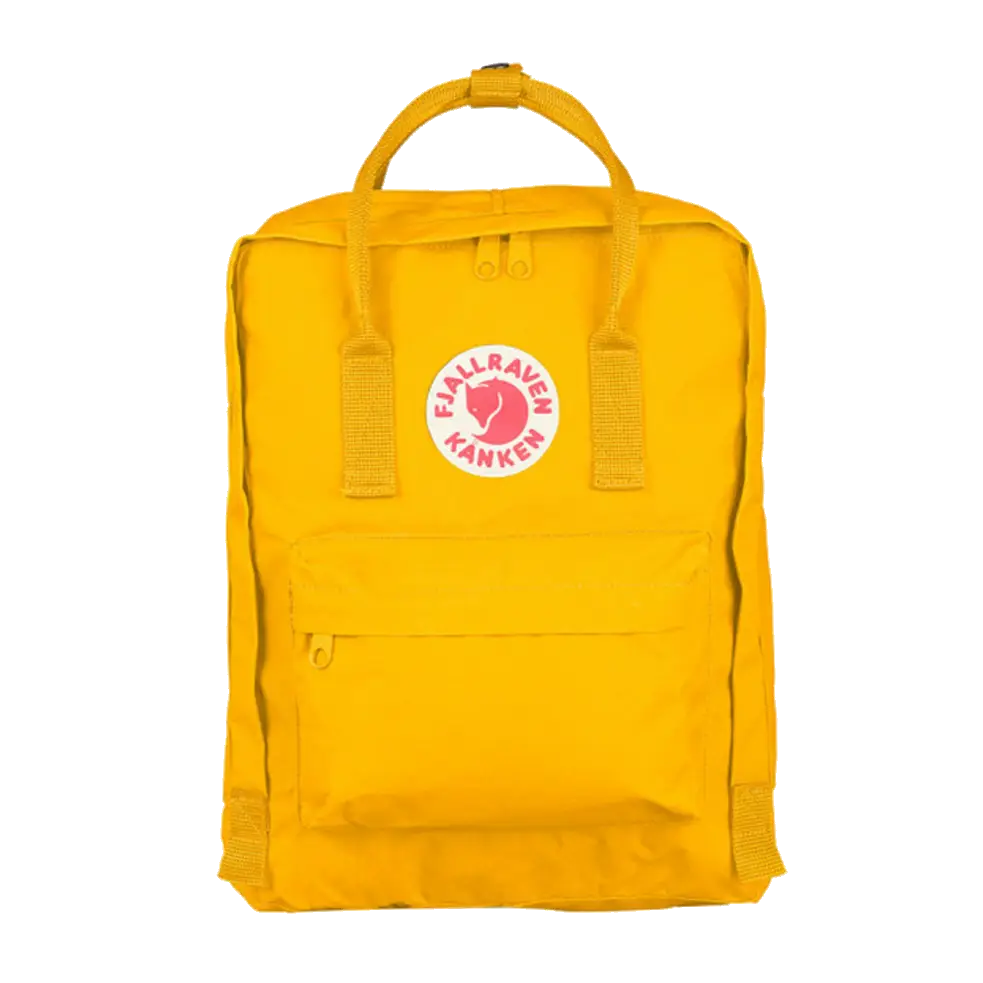 Yellow Backpack with Logo for Travel or School