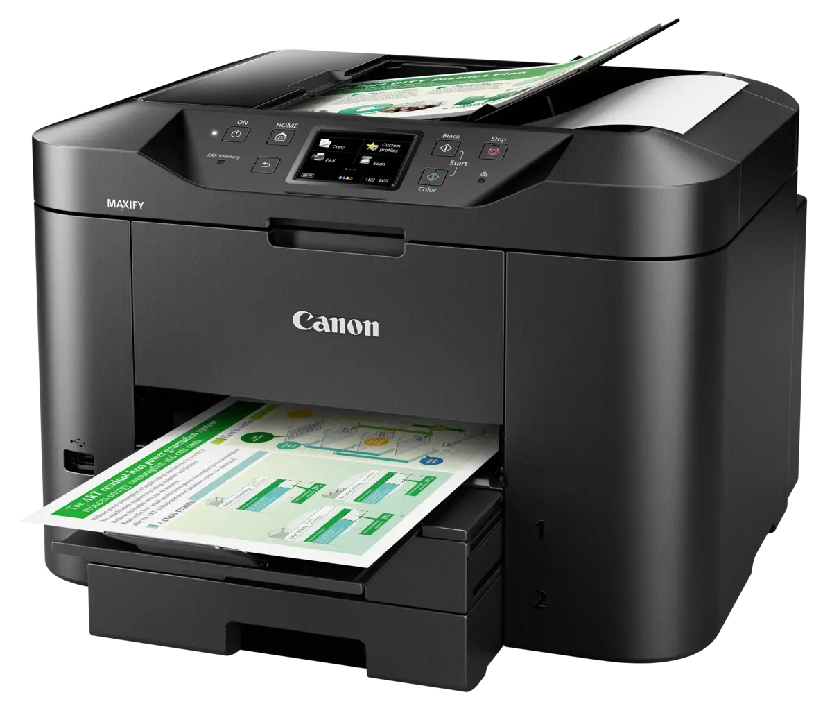 Black Canon Printer Printing Documents