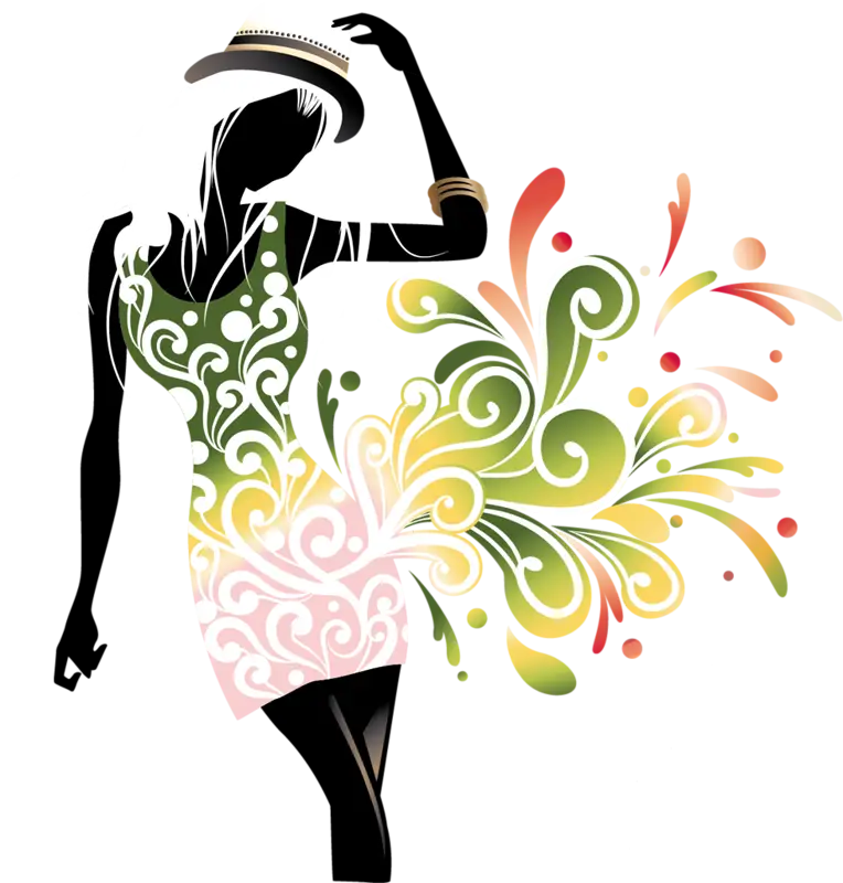 Stylish Silhouette with Floral Dress