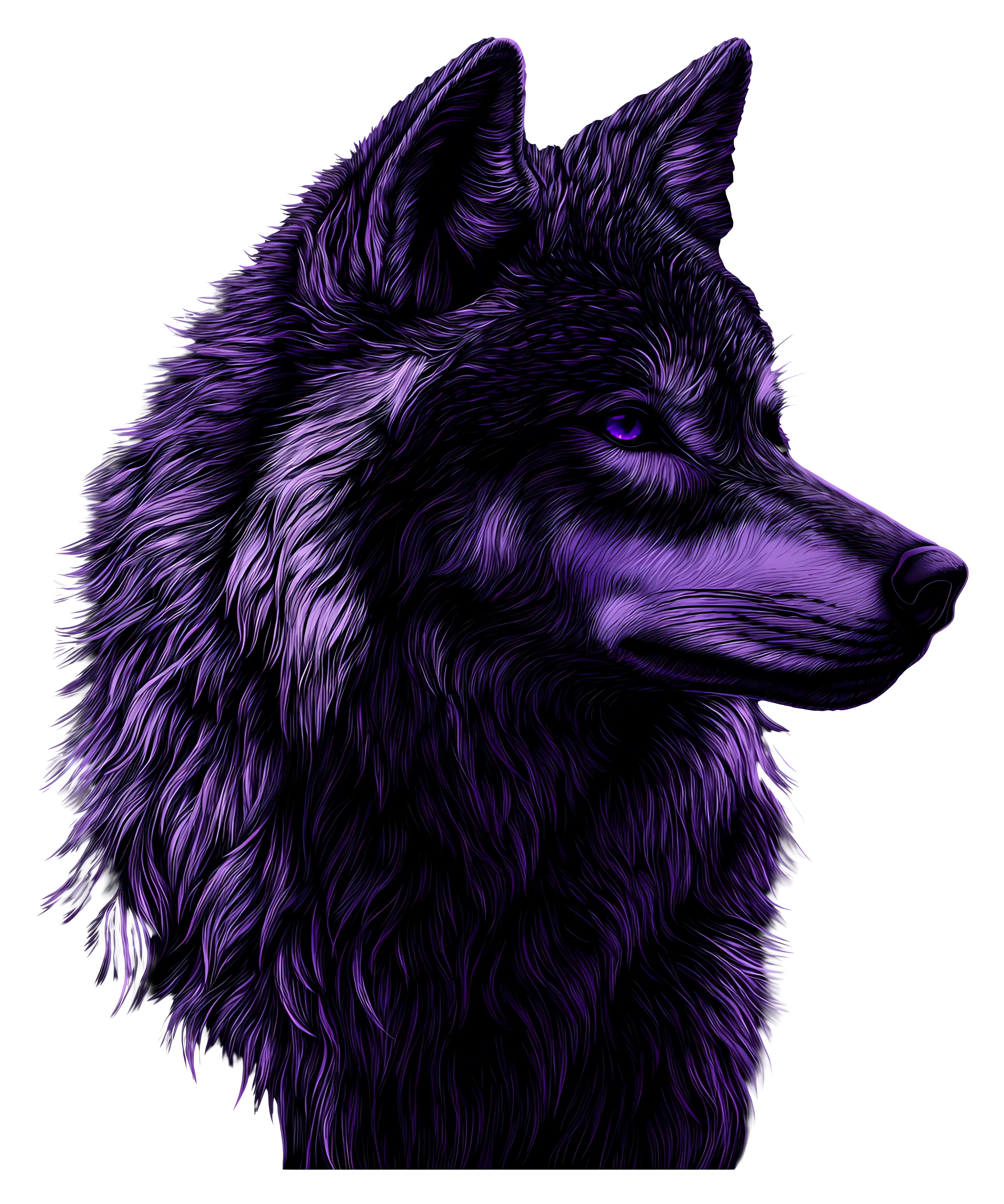 Majestic Purple Wolf Illustration