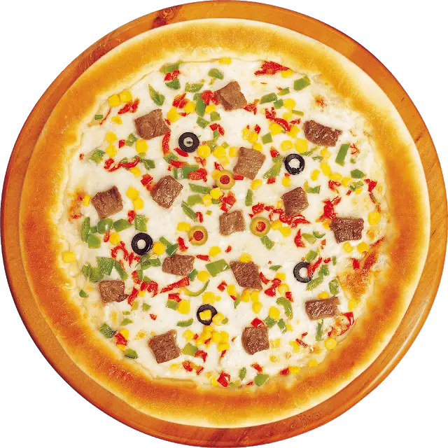 Vegetable Pizza with Colorful Toppings