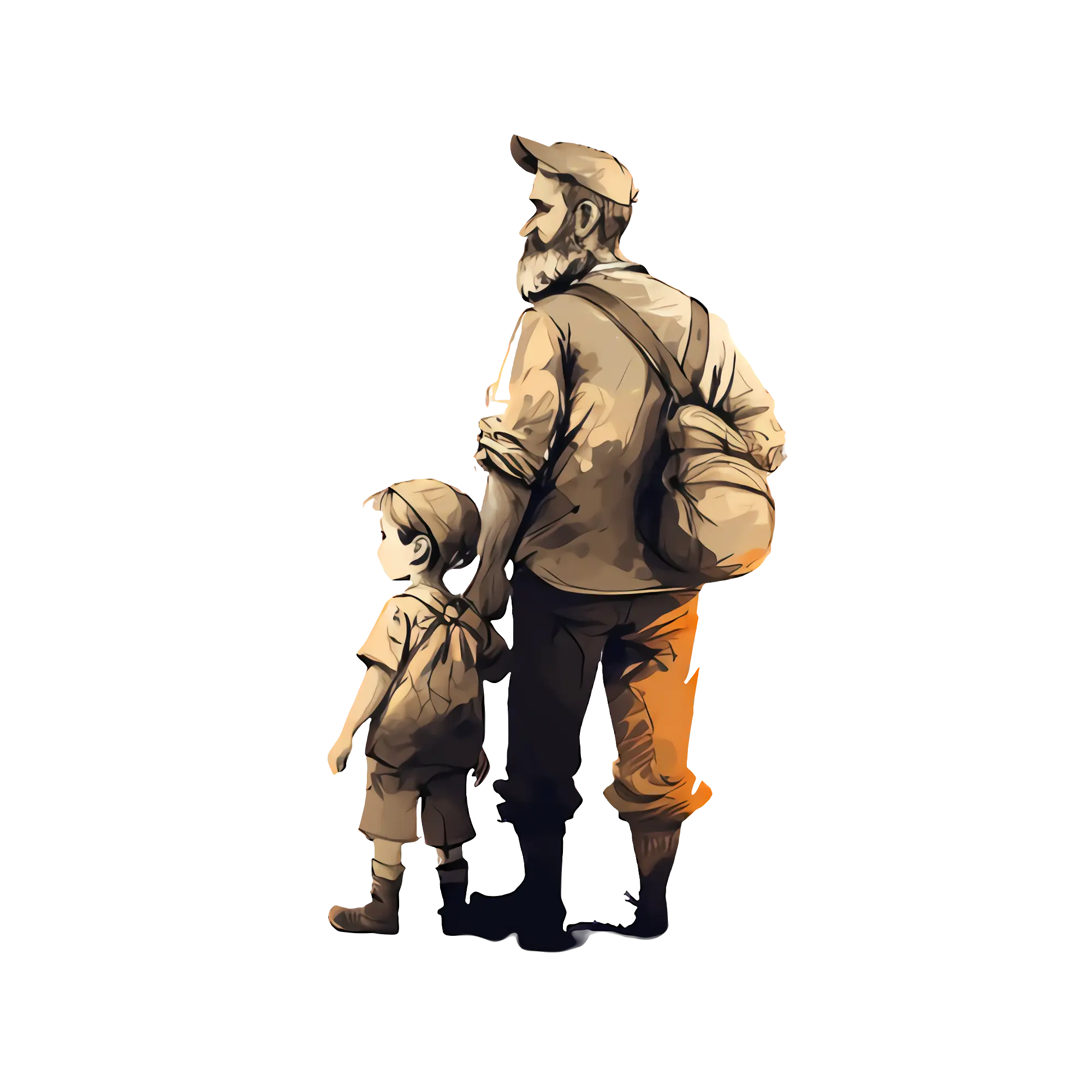 Father and Child Walking Together