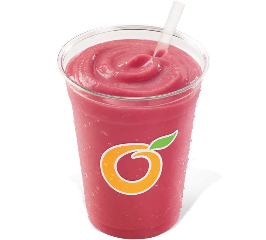 Red Smoothie in Clear Cup with Straw