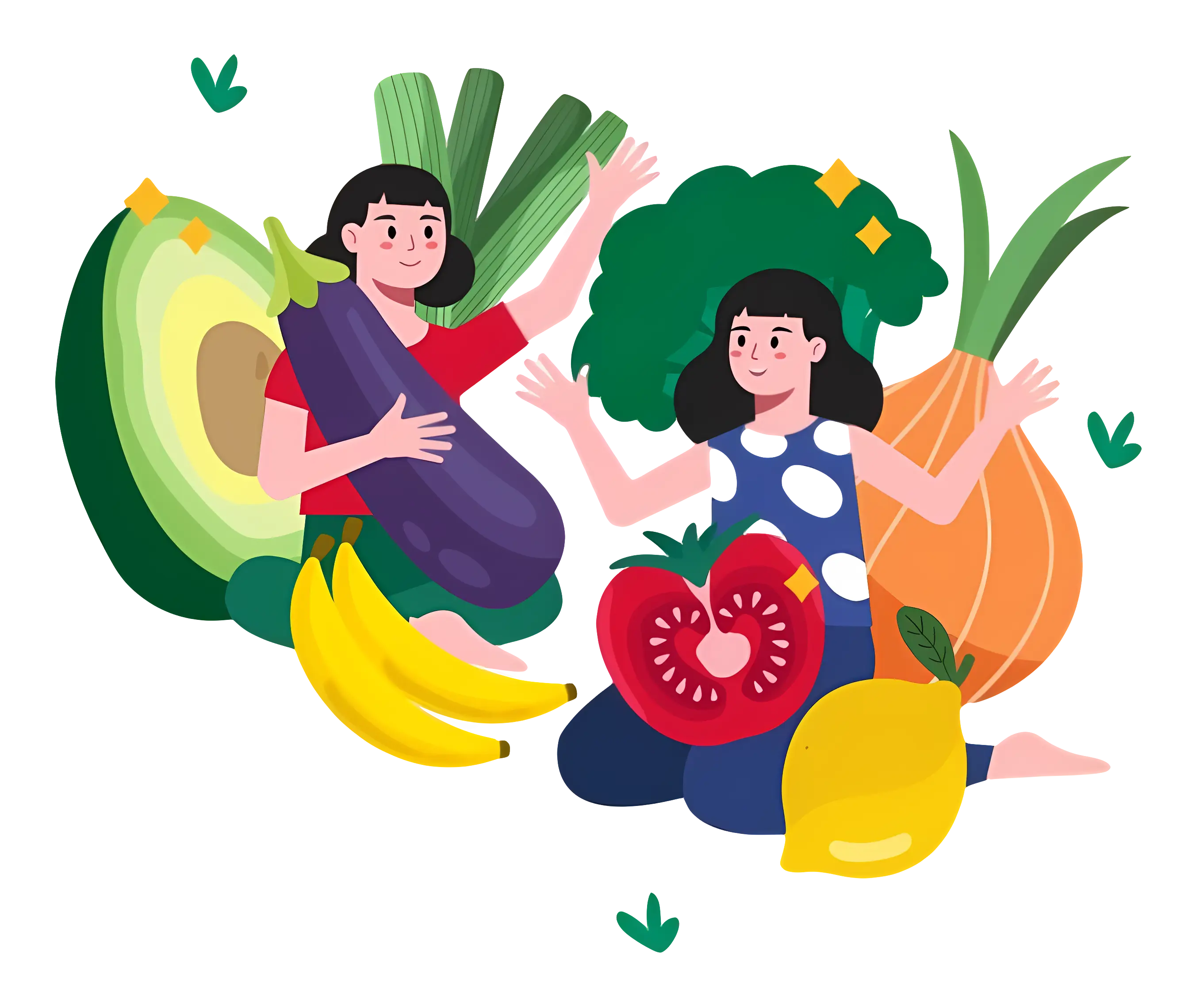 People with Fresh Vegetables