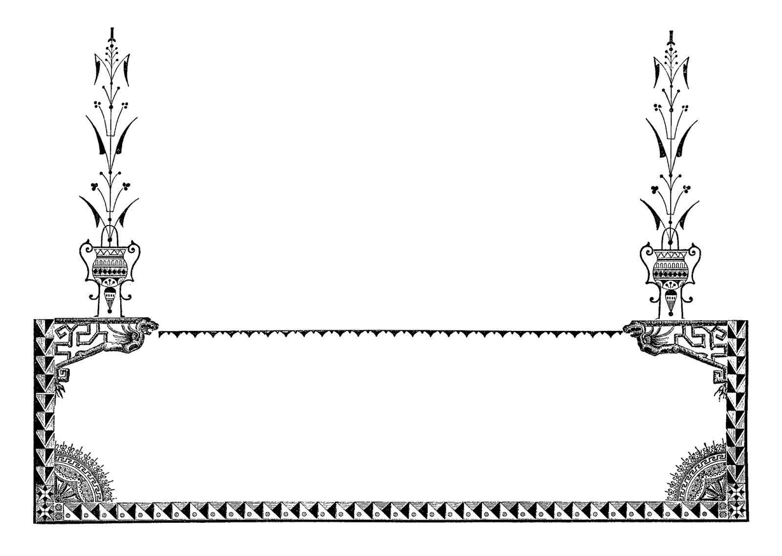 Ornate Black and White Decorative Frame