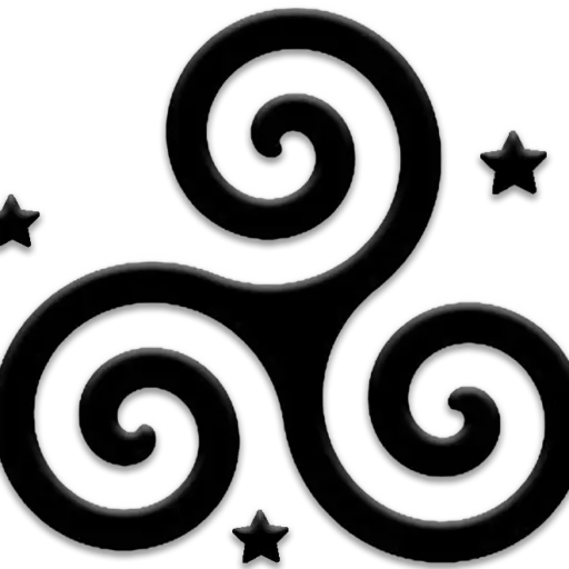 Ancient Celtic Triskelion Symbol with Stars