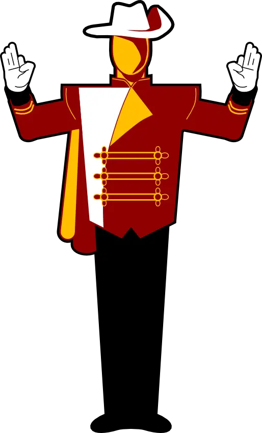 Cartoon Conductor in Red Uniform