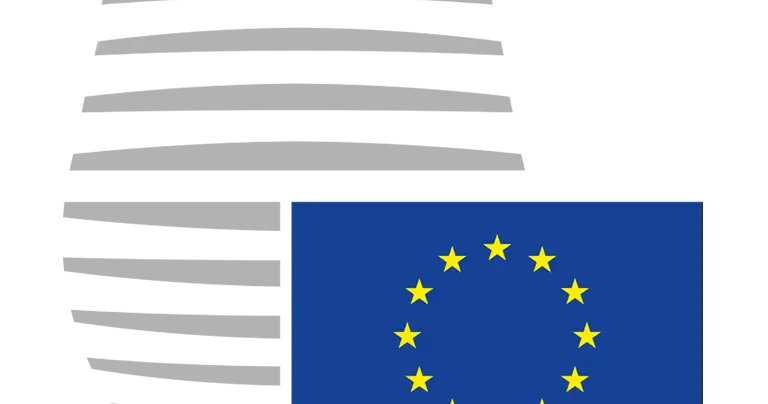 European Union Logo with Flag and Structure
