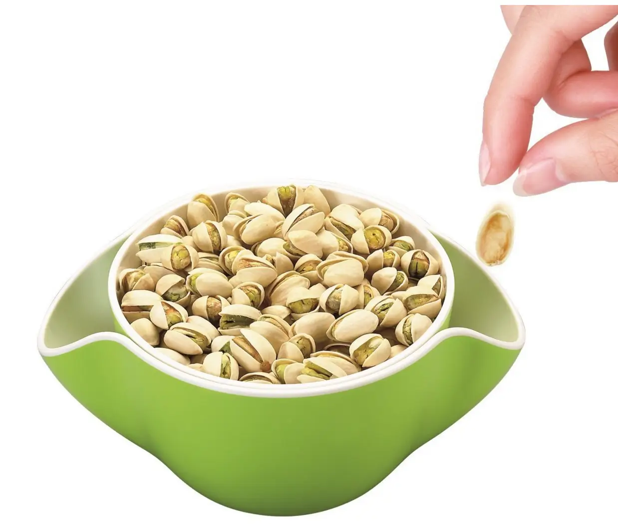 Bowl of Pistachios with Hand