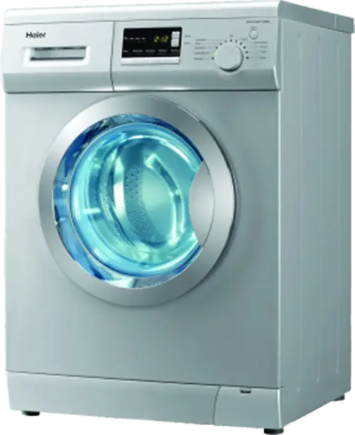 Stylish Modern Washing Machine with Blue Drum Light