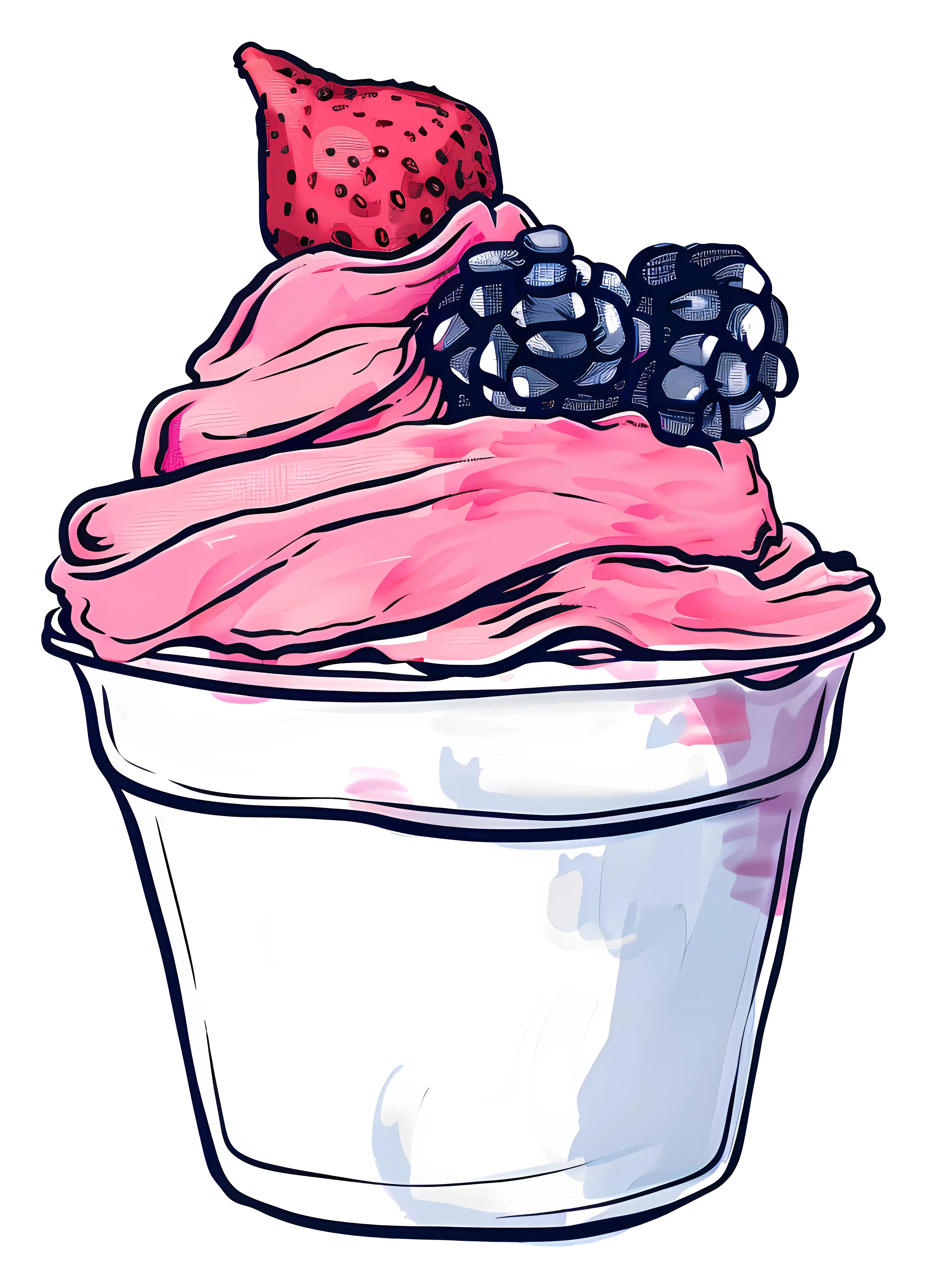Frozen Yogurt with Berries