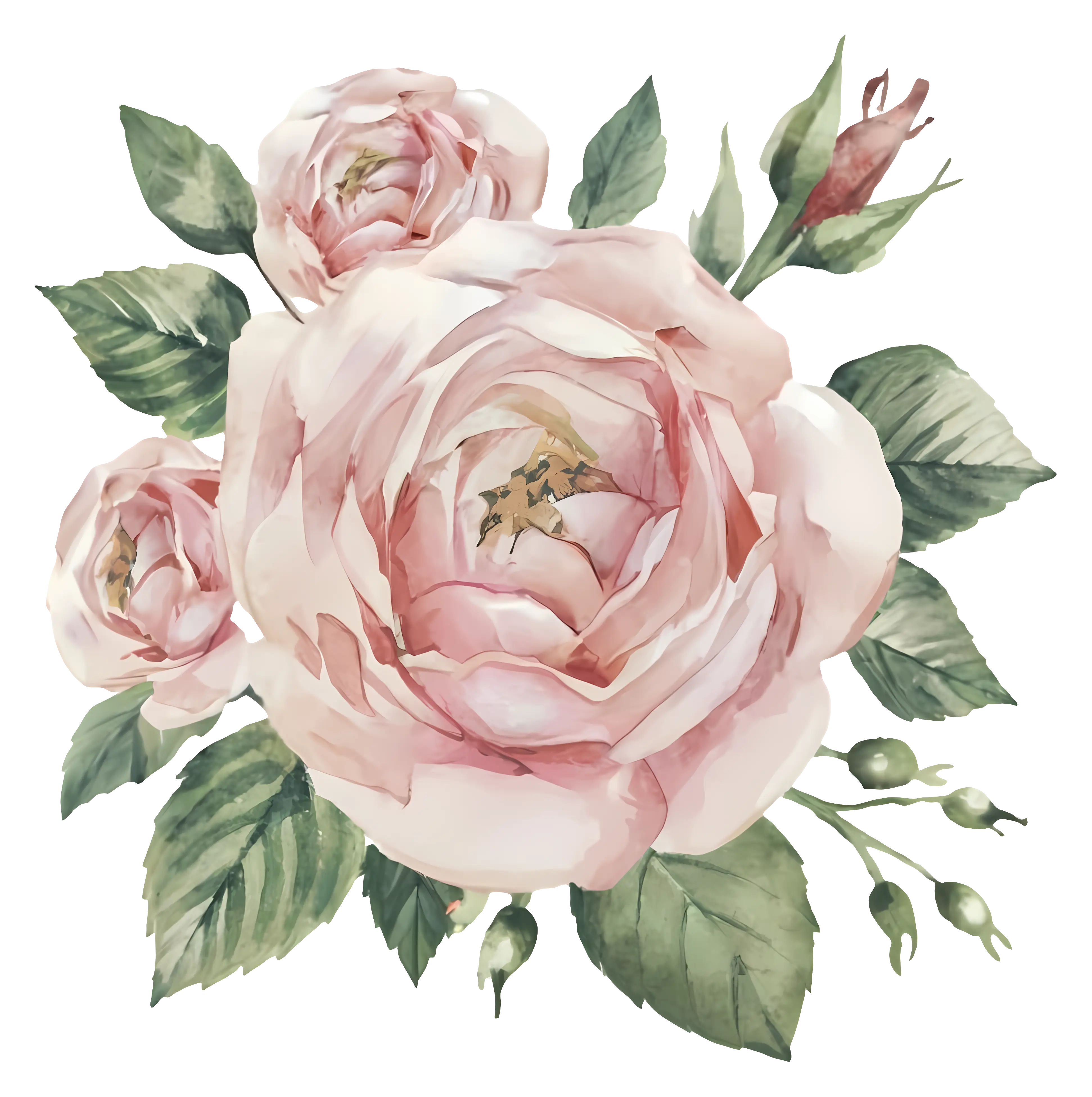 Beautiful Pink Roses Illustration