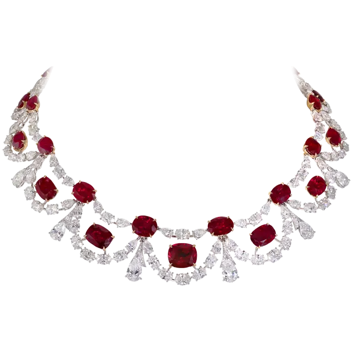 Red Gemstone Necklace with a Luxury Design