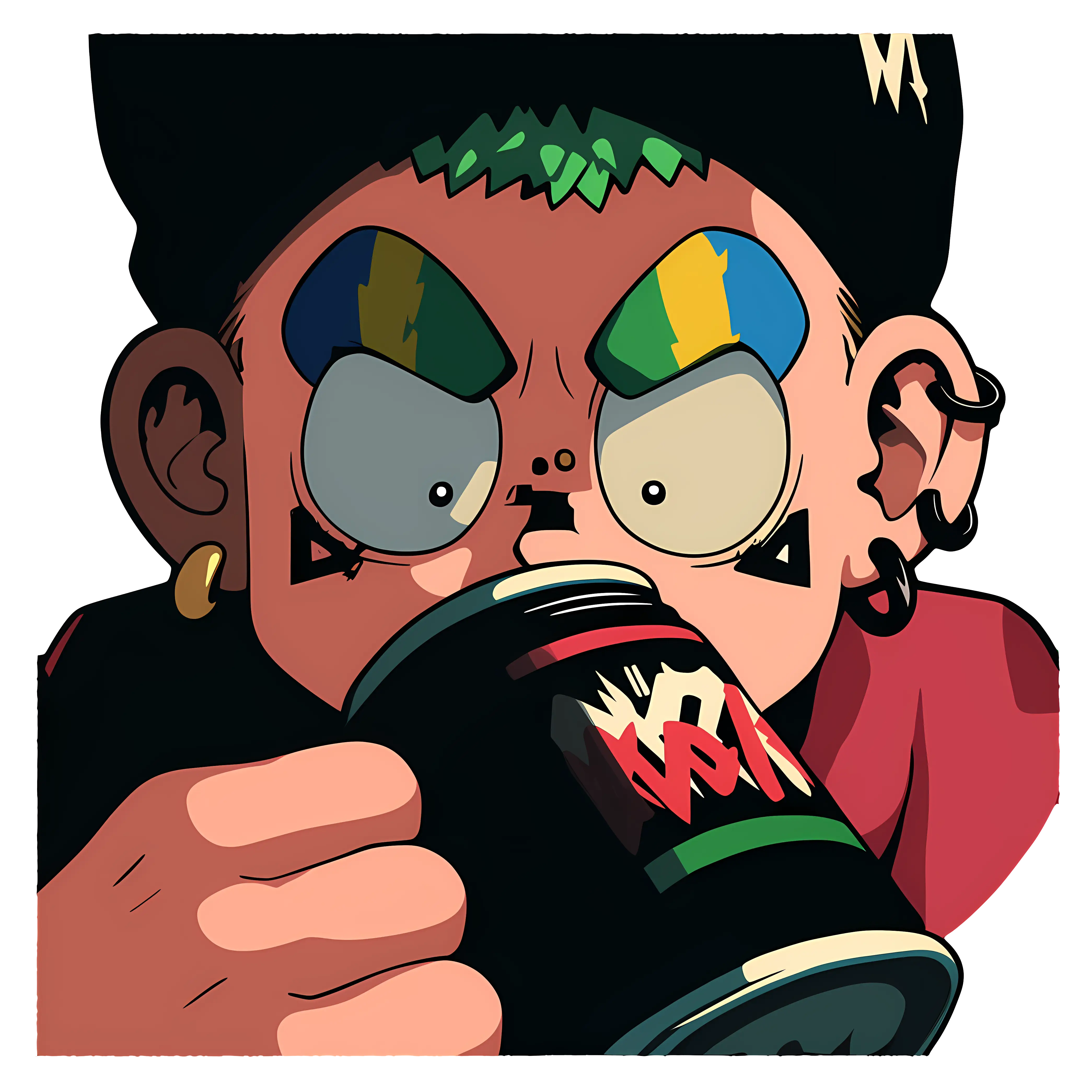 Cartoon Character with Drink
