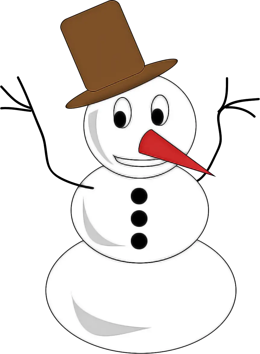 Cartoon Snowman with Hat for Christmas Season