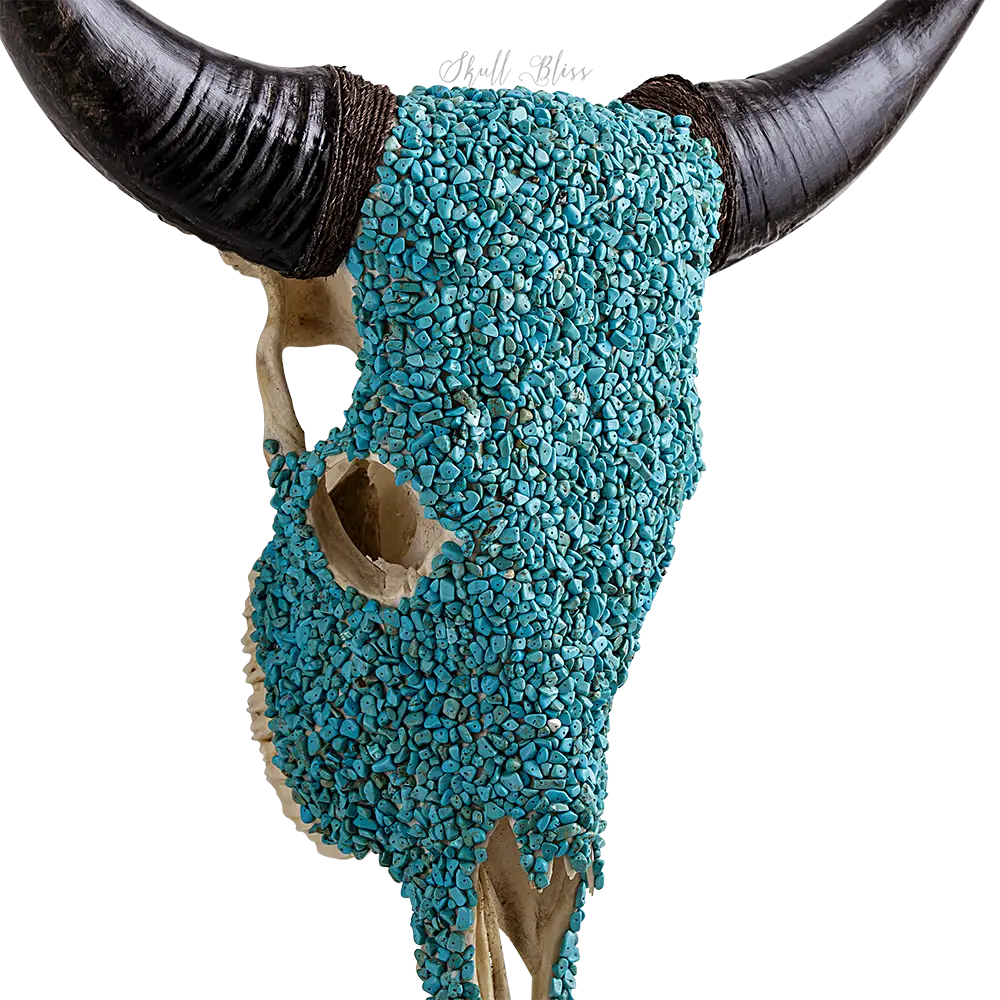 Turquoise Decorated Animal Skull Ornament