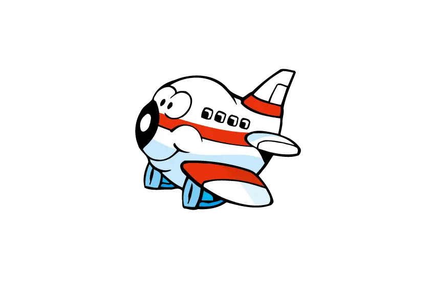 Cute Cartoon Airplane Ready for Takeoff