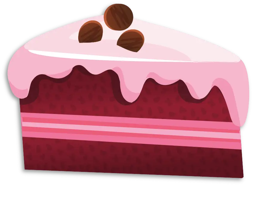 Slice of Layered Cake with Sweet Frosting