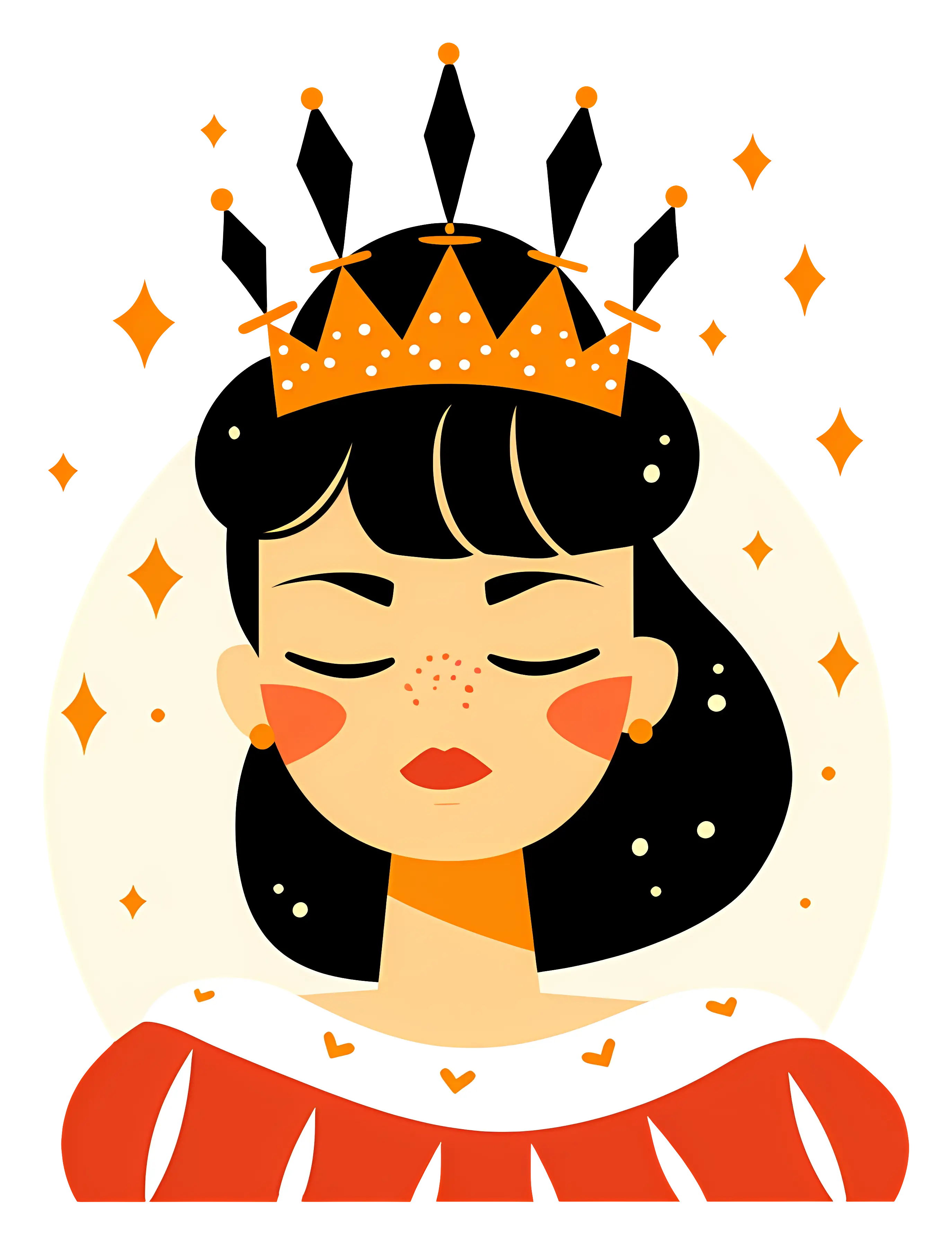 Illustration of a Queen with a Crown