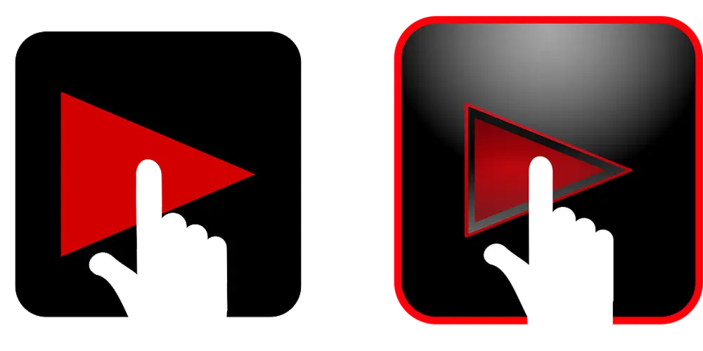 Red and Black Play Button Icon