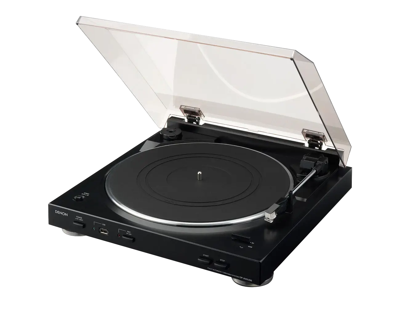 Vinyl Record Player with Transparent Cover