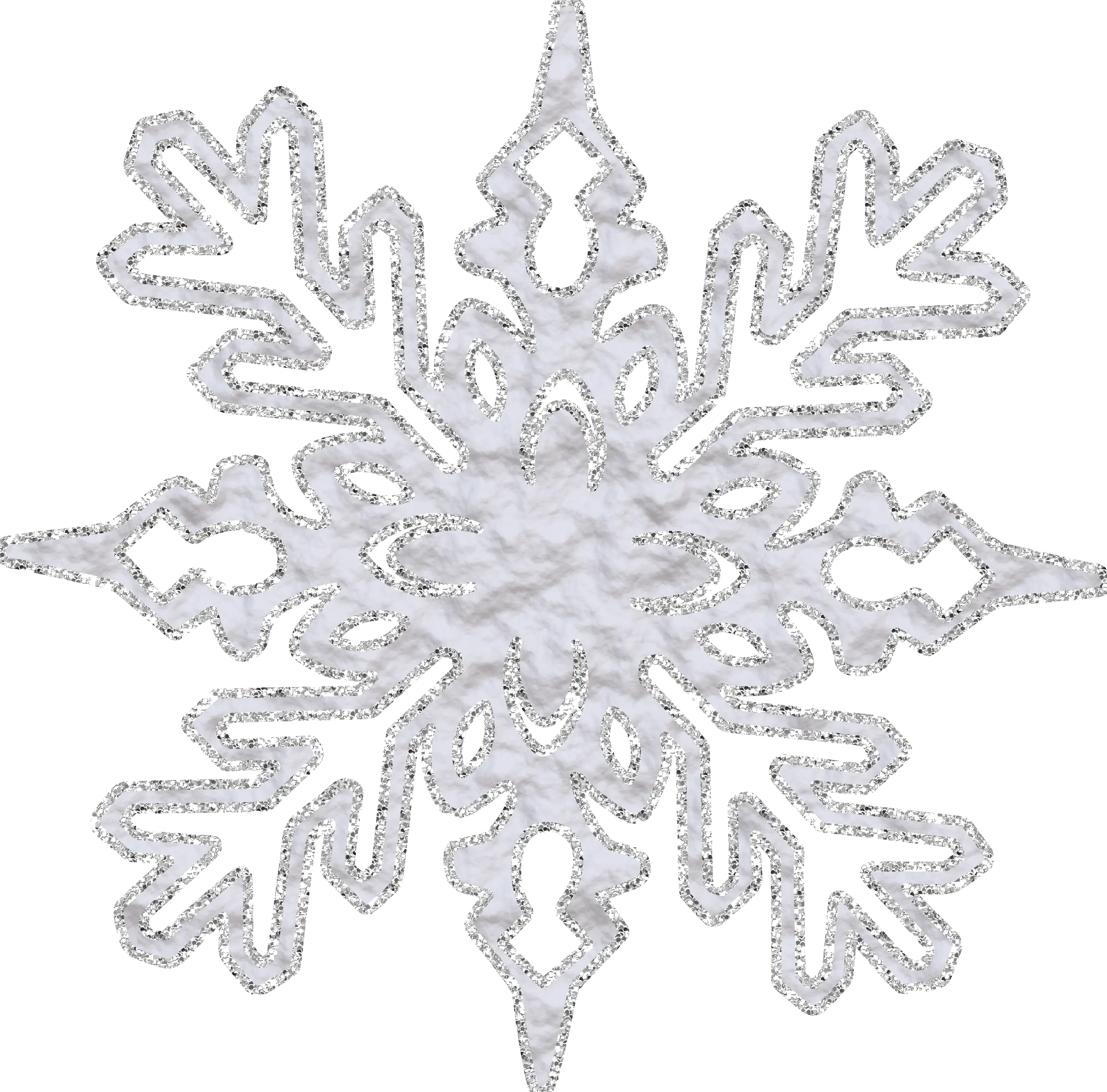 White Glittered Snowflake Decoration
