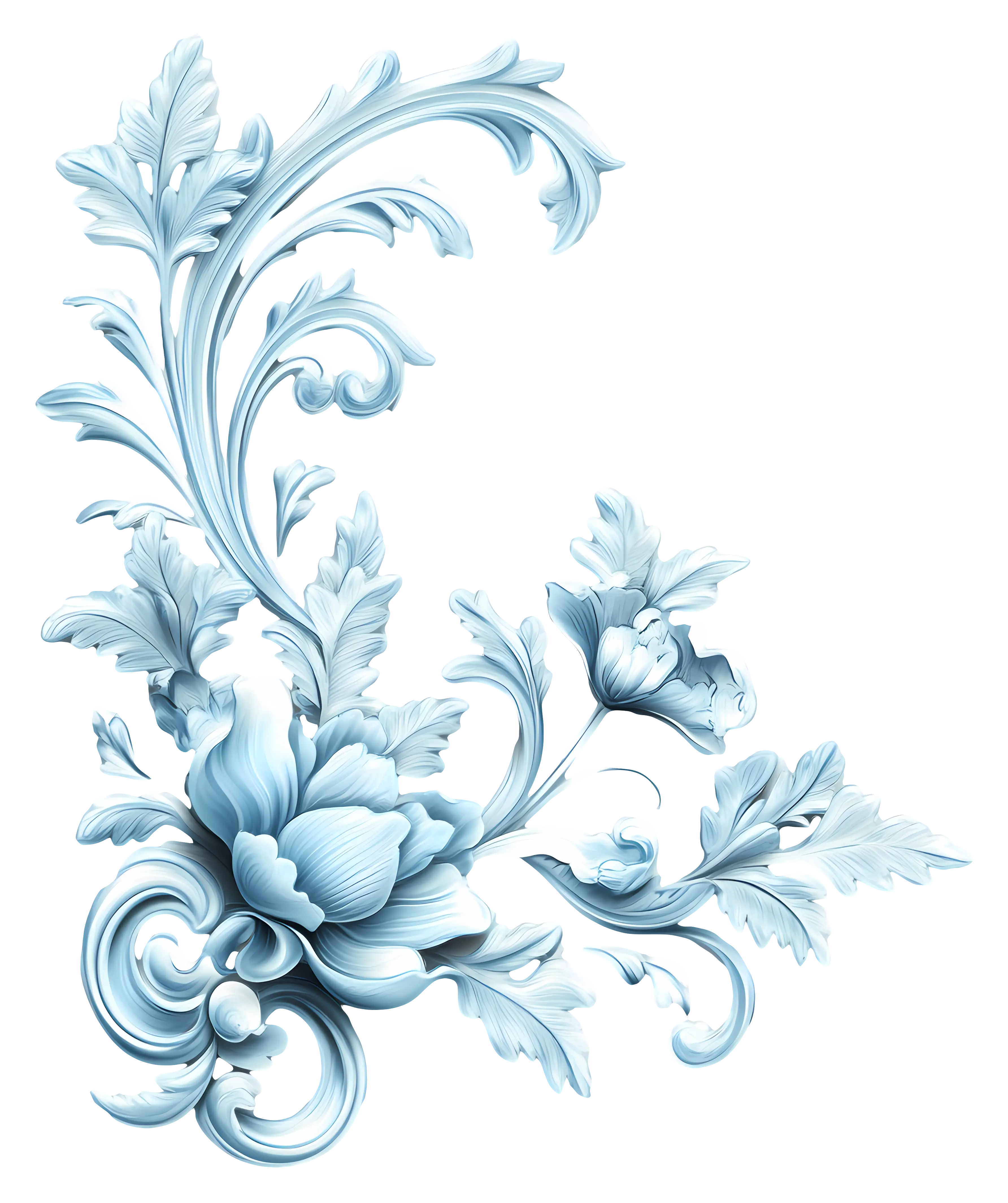 Blue Floral Corner Decoration