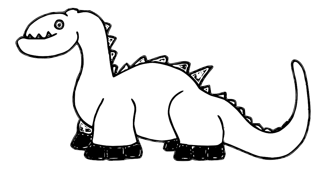 Cartoon Dinosaur Outline Design