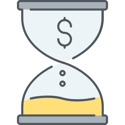 Hourglass with Dollar Symbol Showing Time and Money Concept