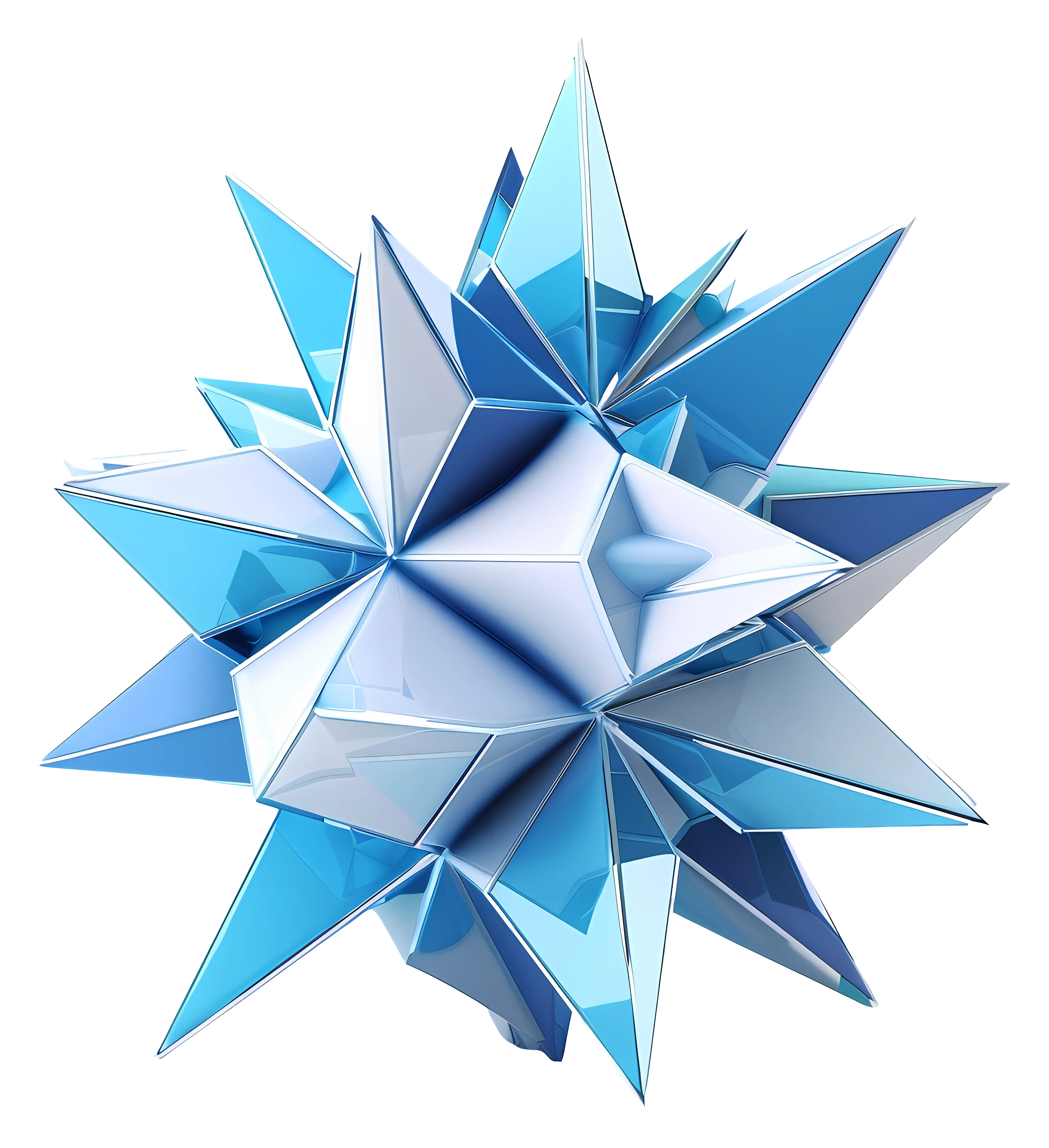 3D Geometric Blue Shape