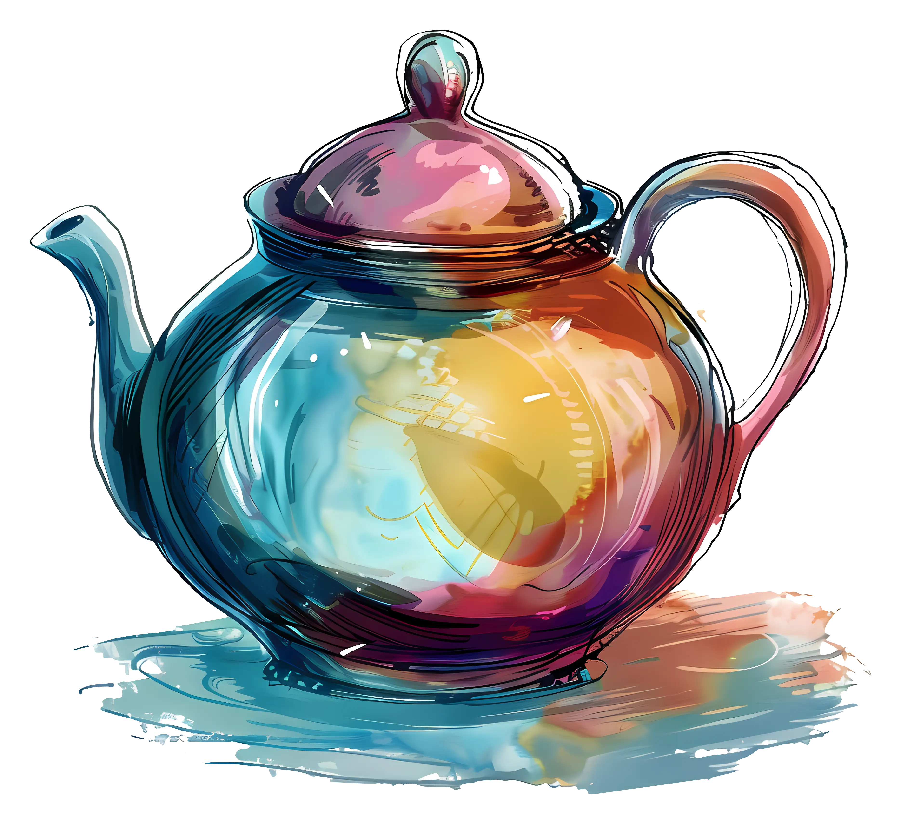 Colorful Ceramic Teapot