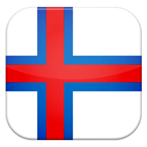 Faroe Islands Flag with Blue and Red Cross