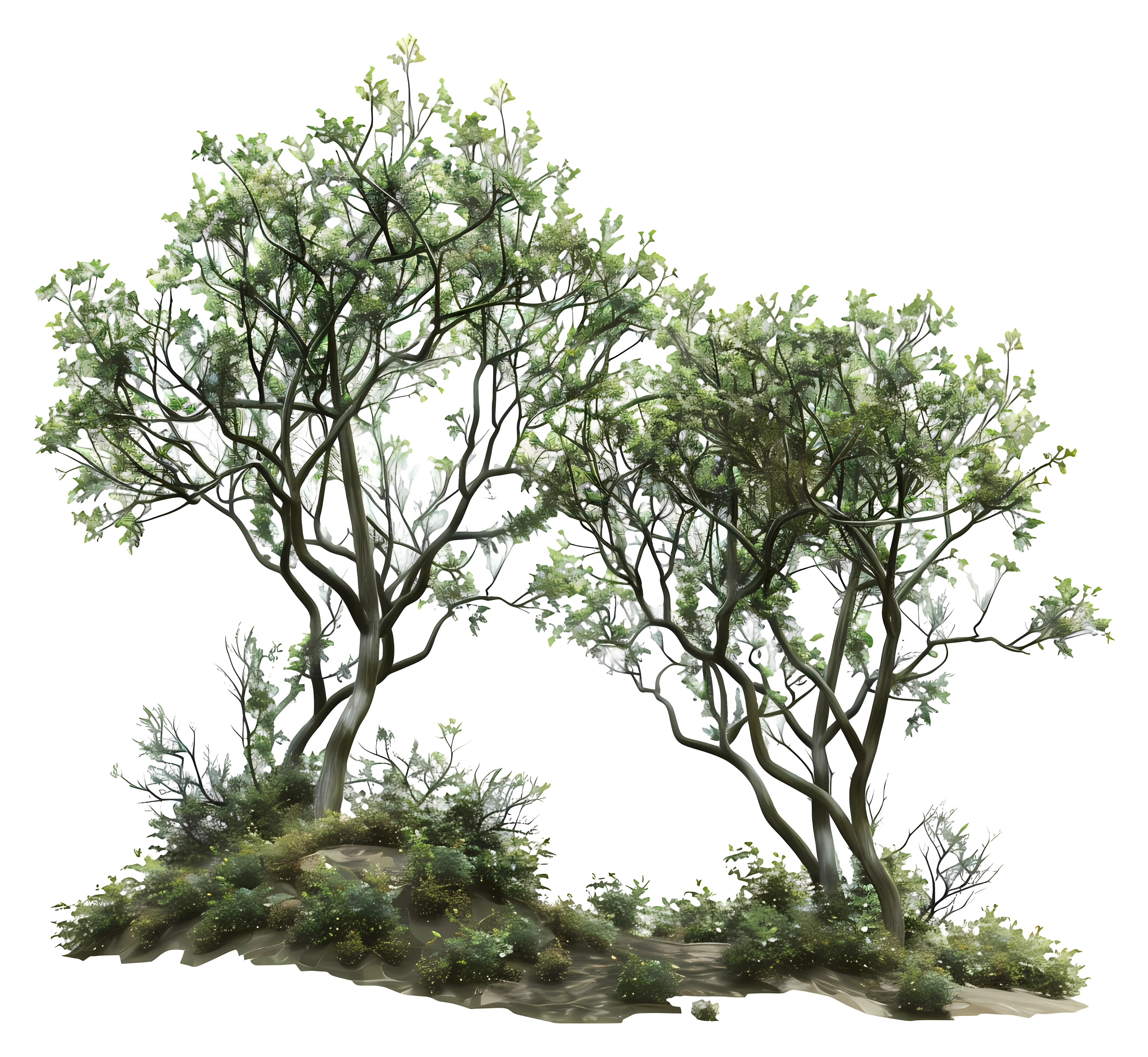 Green Trees in Nature