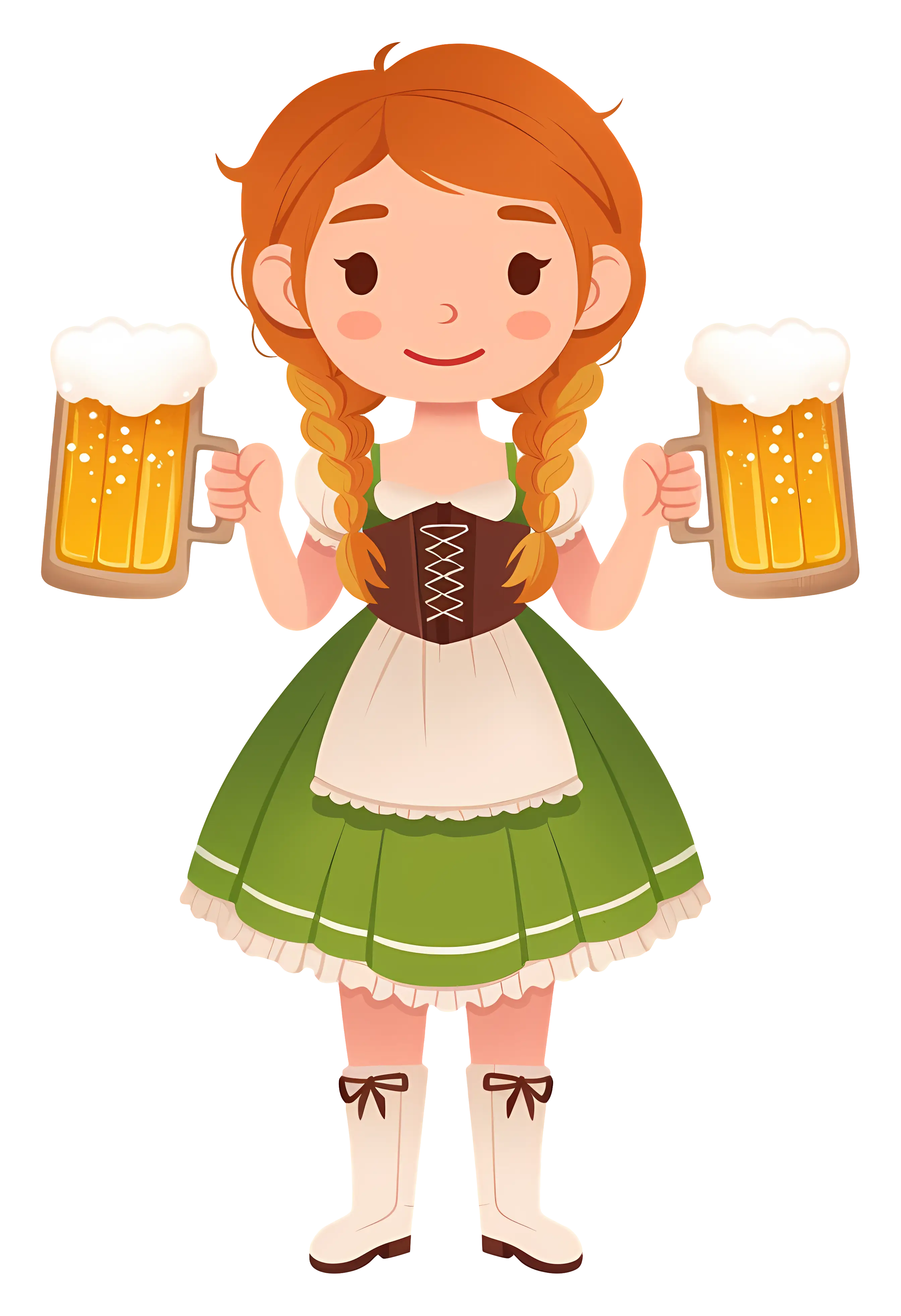 Girl Holding Beer Mugs