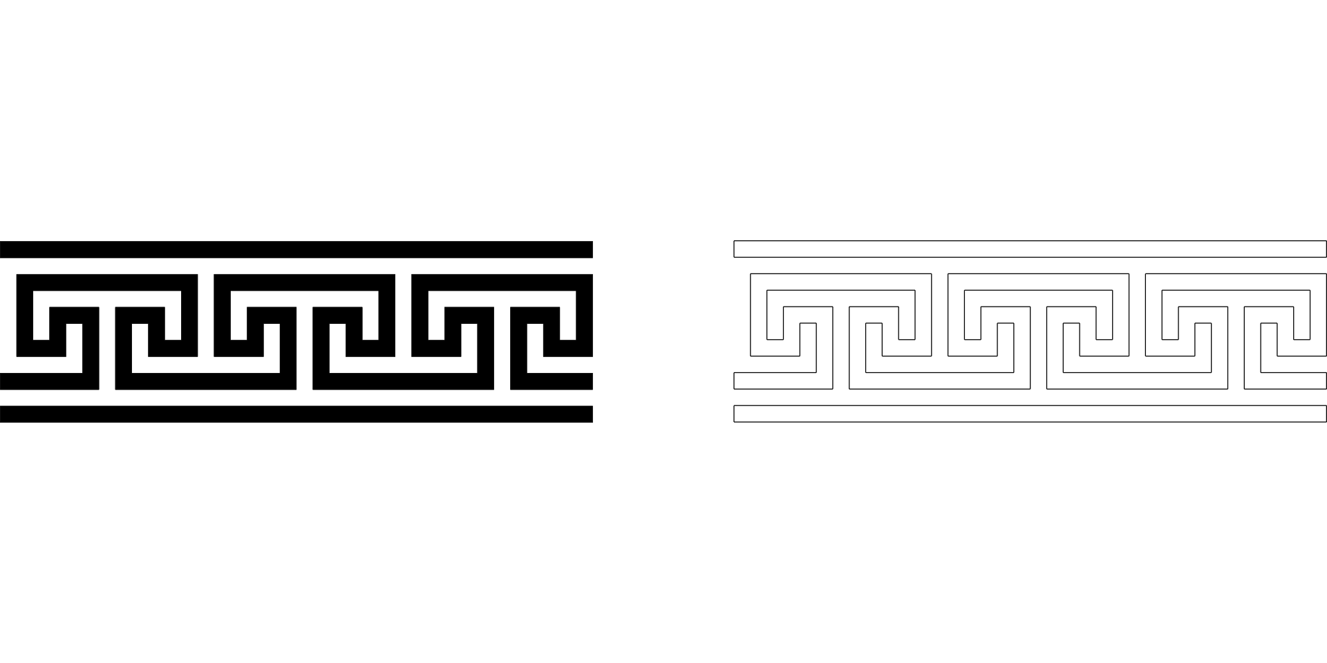 Greek Meander Pattern in Black and White