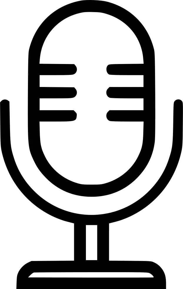 Microphone Icon in Line Art Style