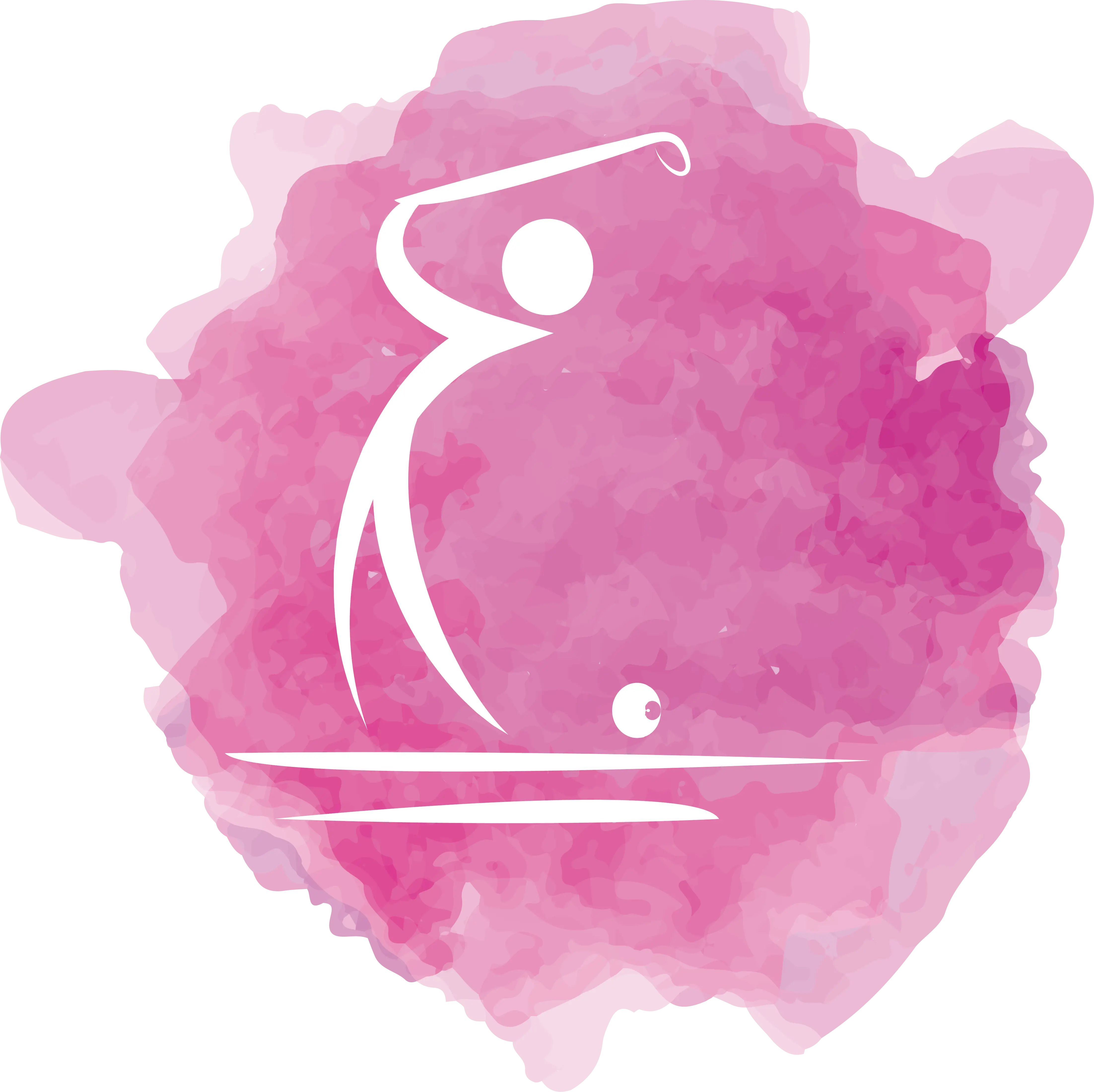 Golf Silhouette on Pink Watercolor Background