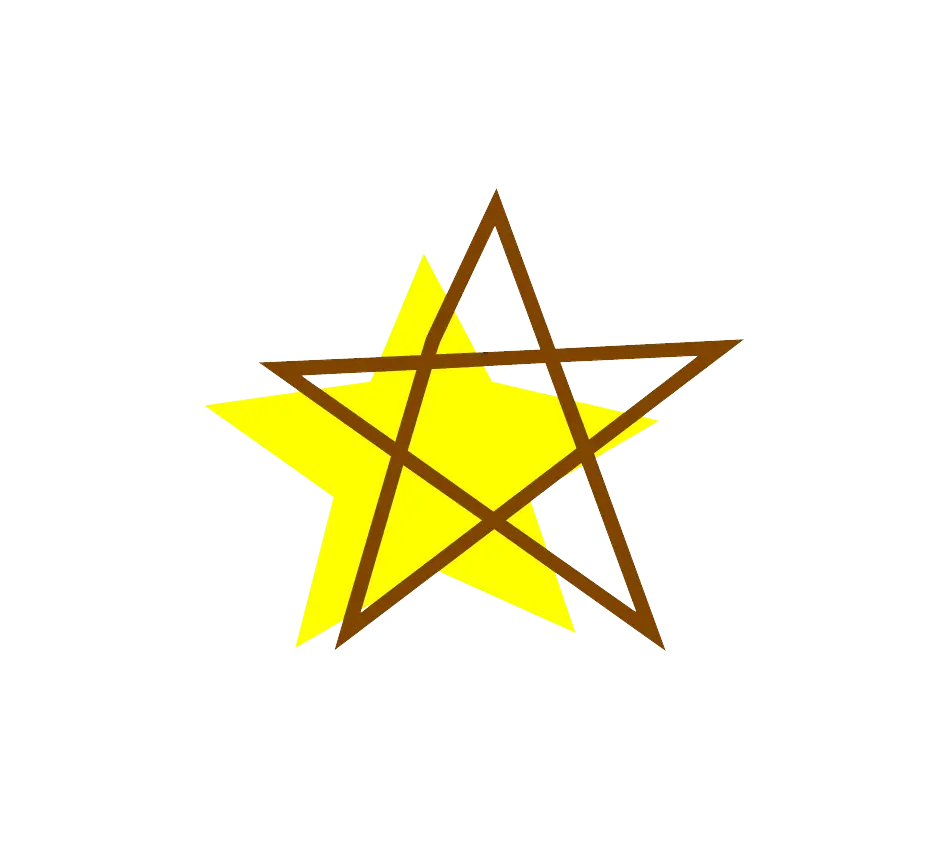 Yellow Star Icon with Decorative Design