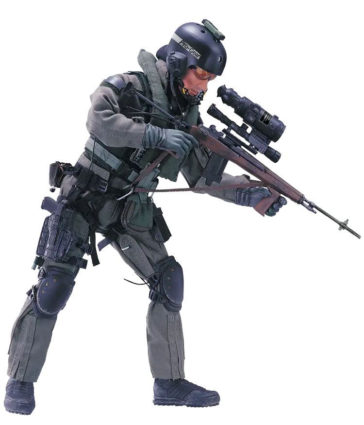 Armed Soldier with Rifle Illustration