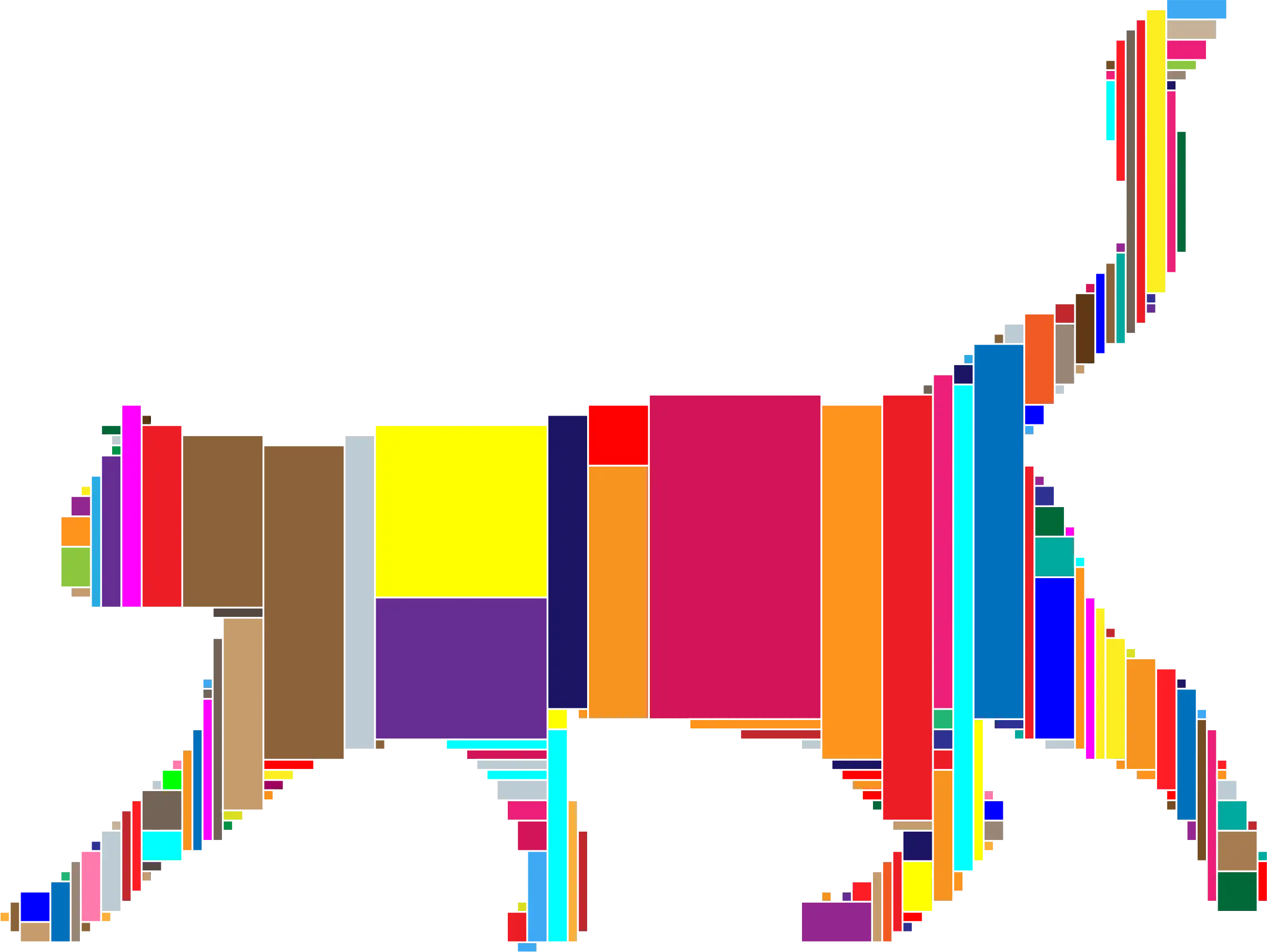 Colorful Striped Cat Illustration