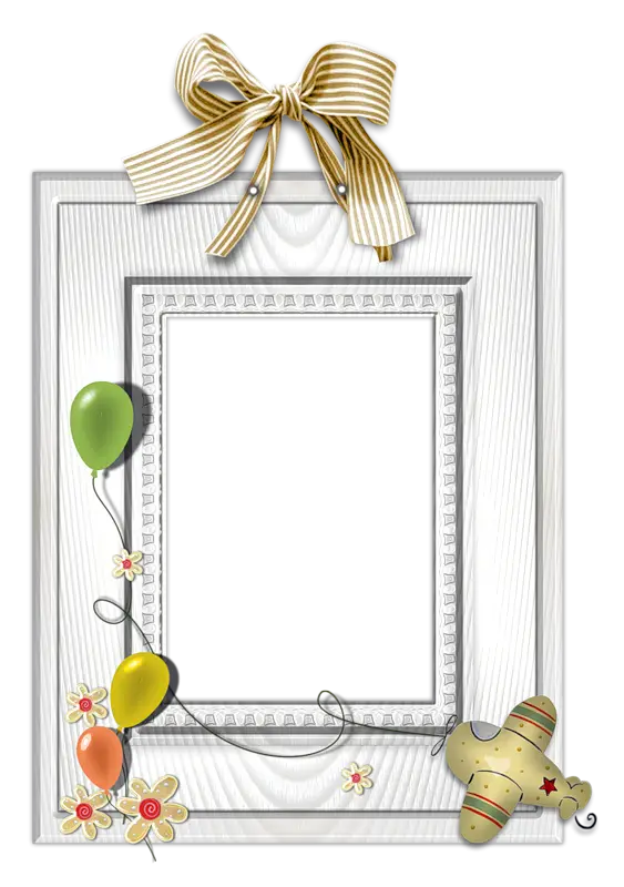 Decorative Photo Frame with Balloons and Bow
