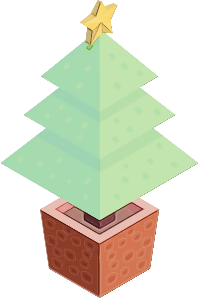 Cartoon Christmas Tree with Star Decoration