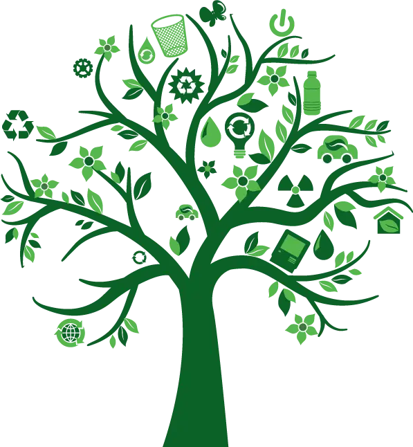 Green Tree with Eco Icons