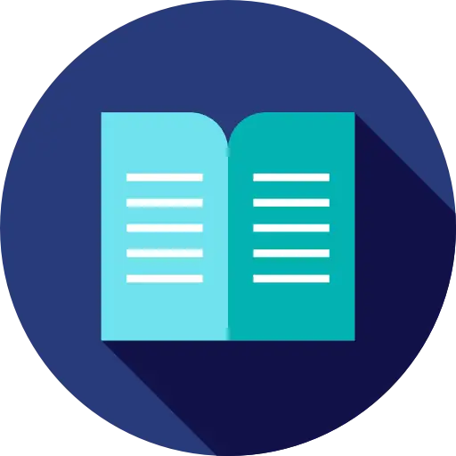 Blue Open Book Icon for Learning Concept