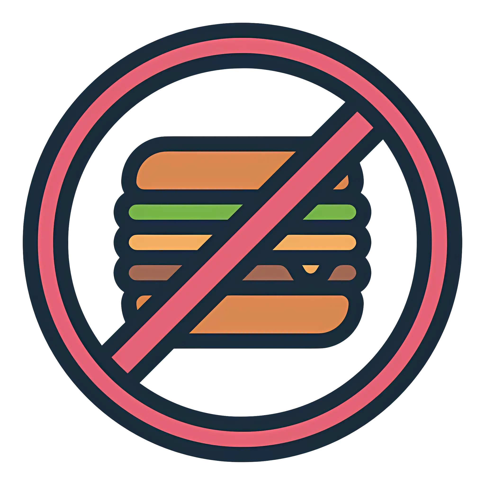 No Fast Food Sign Illustration