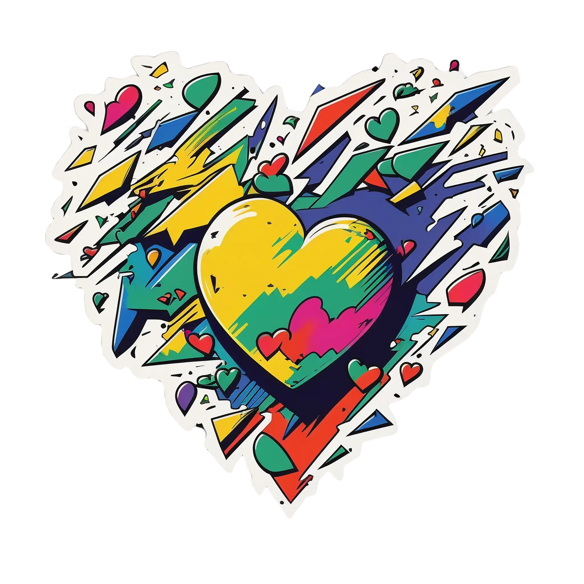 Colorful Abstract Heart Art