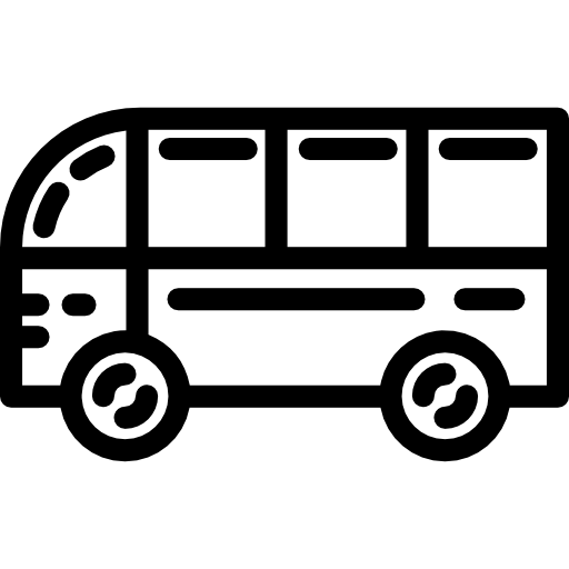 Black Outline Bus Icon for Transportation