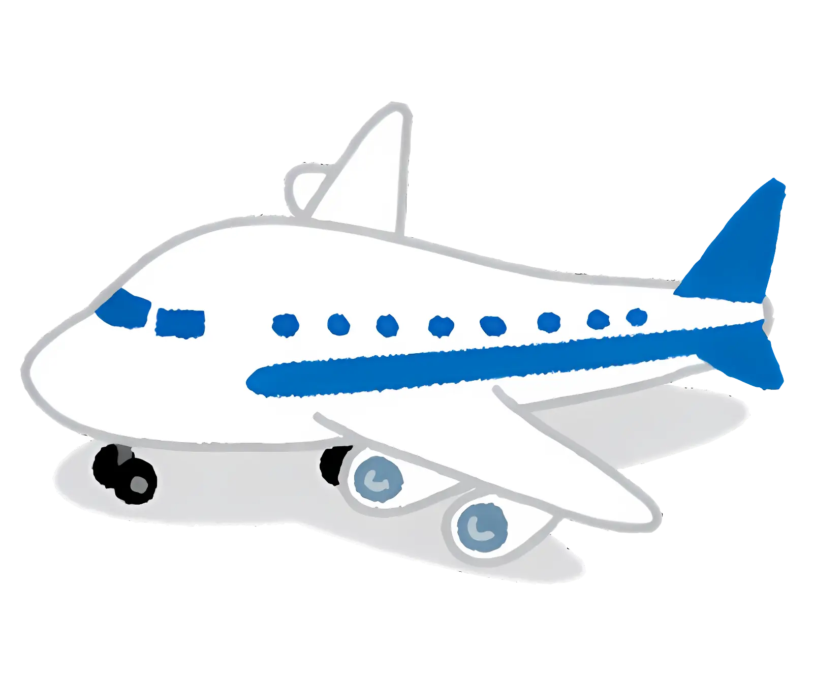 Cartoon Blue and White Airplane